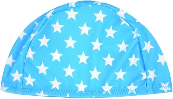 Amazon スイムキャップ キッズ ベビー 水泳帽 かわいい 子供水泳帽子 48cm 54cm 夏 キッズ ガールズ 女児 子供服 デザインスイムキャップ 48 54cm 星柄 サックス 水着 通販