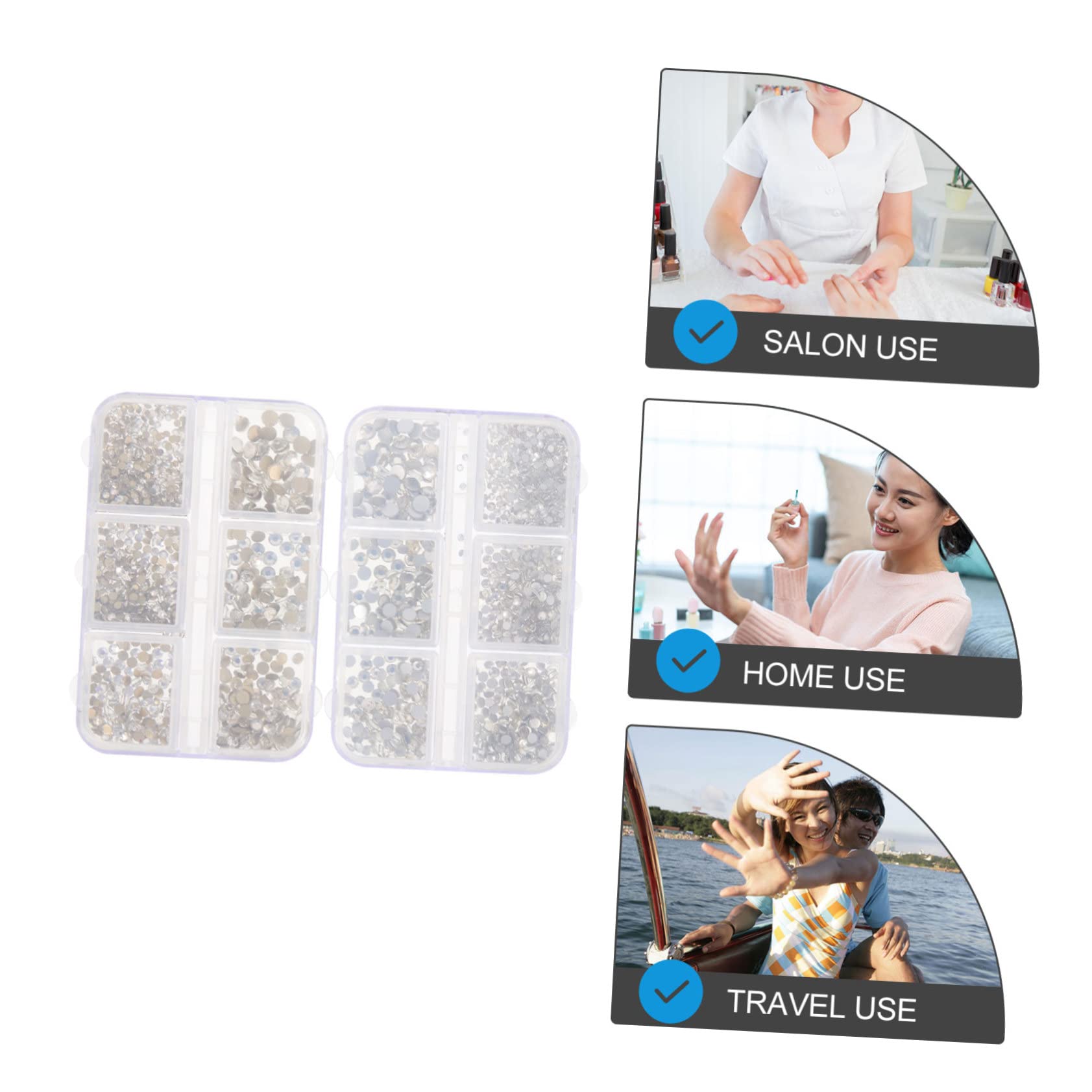 4 Set Decorazioni Per Unghie Con Accessori Per Nail Art Diy Per Unghie Naturali E Falsi Per Creazioni E Te 2 Scatole*4