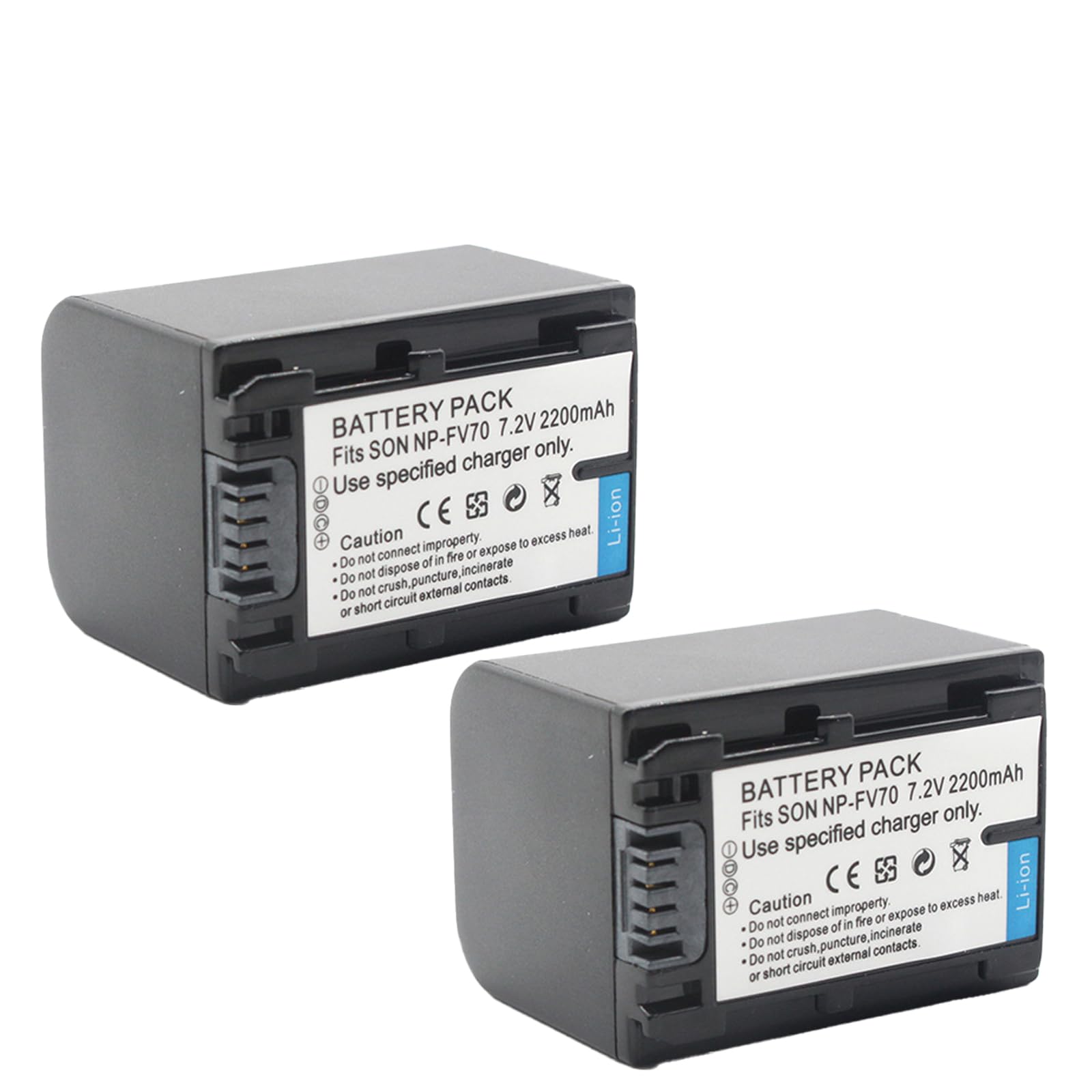 Zsolarigt NP-FV70 Replacement Camera Battery 7.2V 2200mAh for Sony HDR-XR550/E, HDR-XR350/E, HDR-XR150/E，HDR-UX3E, HDR-UX5, HDR-UX5E, HDR-UX7, HDR-UX7E Camera