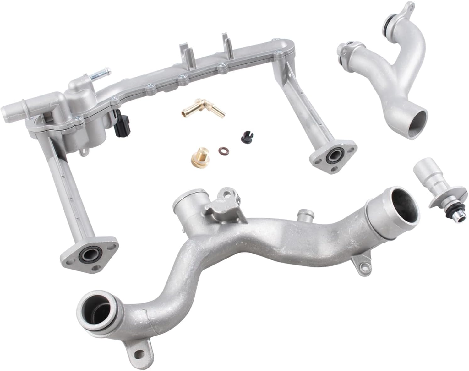 (Fit 3.0L Only) Aluminum Coolant Water Pipe System Kit, Compatible with Land Rover LR4 Discovery Range Rover Sport Velar, Jaguar XF XJ XE F-Type F-Pace, Replace# LR090630 LR092992 AJ813917