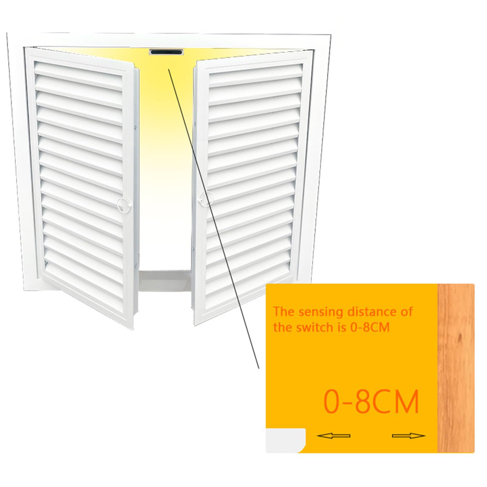 2 sensores de apertura y cierre de puerta de armario para el hogar, puertas dobles, sensores de proximidad, interruptores de sensor de control de puerta doble, interruptor de control separado