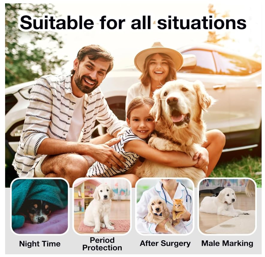 Image of Dog Diaper Liners for Male and Female Dogs(160ct), Super Absorbent Disposable Dog Diaper Booster Pads Inserts fit Most Reusable and Washable Pet Belly Band, Wraps