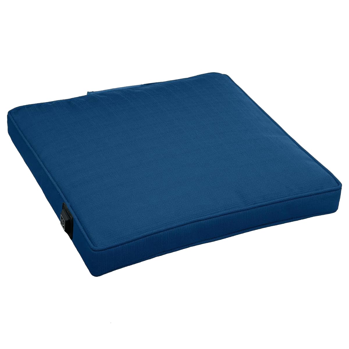 Beheiztes Sitzkissen - Kabellos inkl. 10.000mAh Powerbank und integriertem 2,5m USB-Kabel - 3 Stufen - Wasserabweisend & UV-beständig - 40x40x5 cm Memory Foam Stuhlkissen für Garten (Blau)