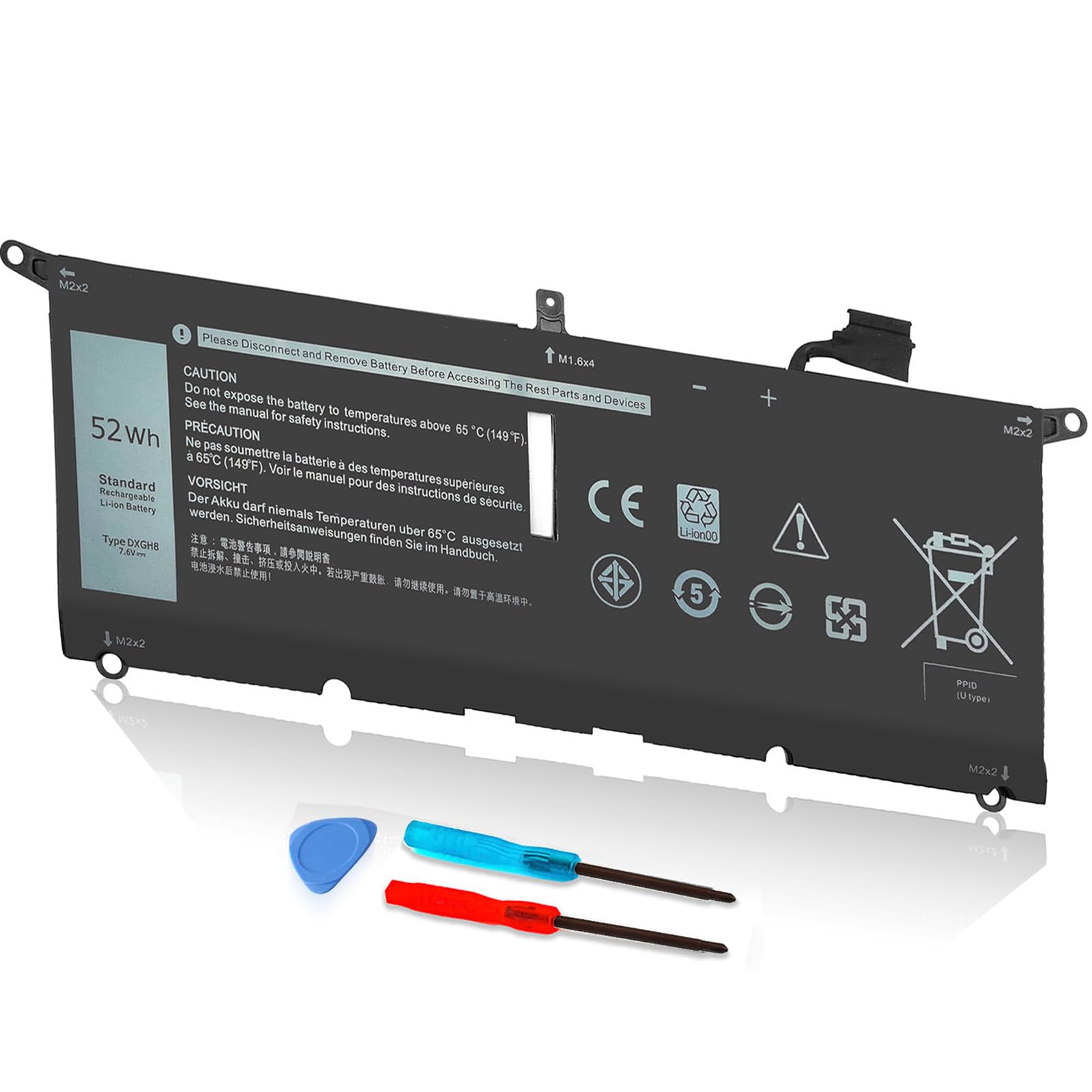 Amazon.com: 52Wh DXGH8 7.6V Battery for Dell XPS 13 9370