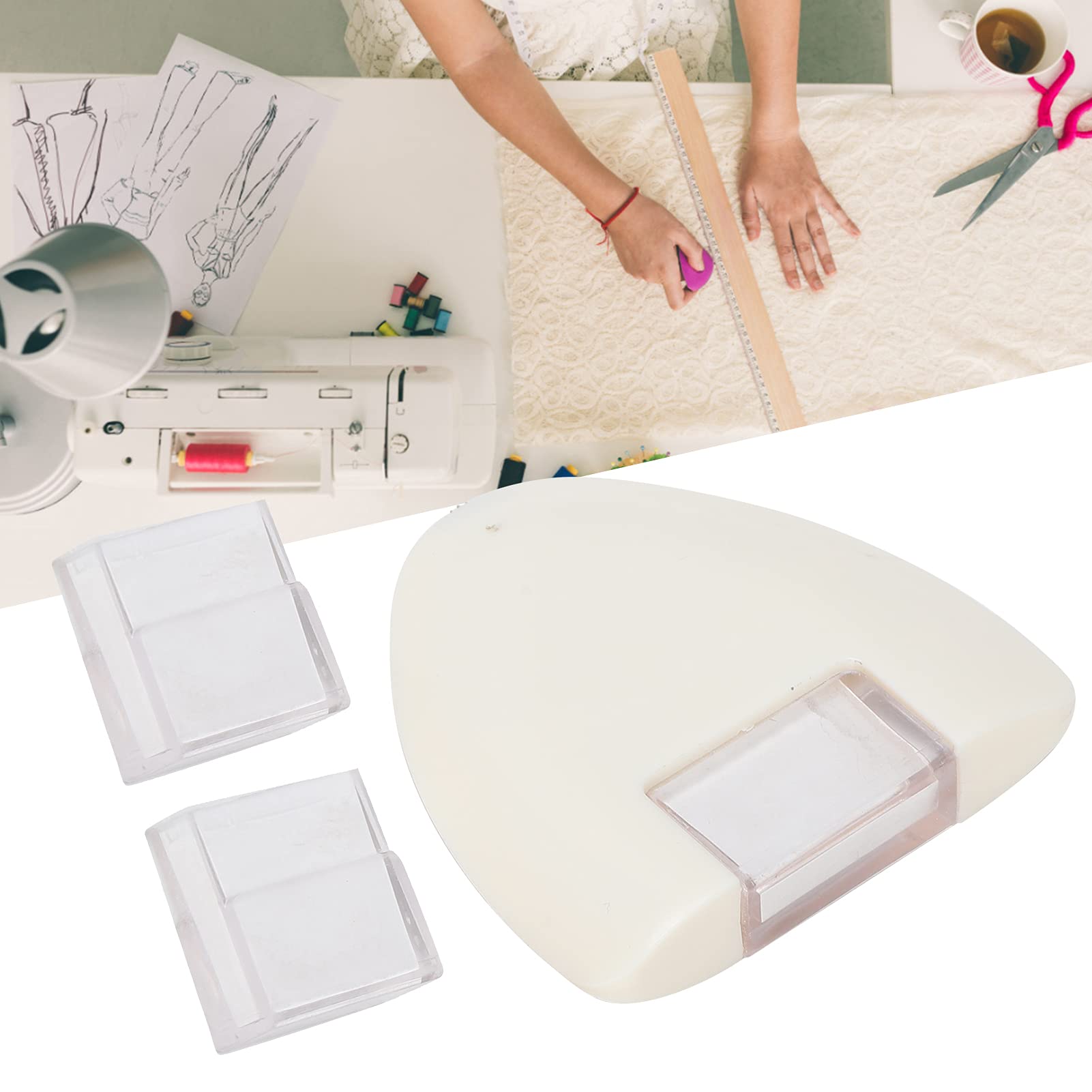 Craie De Tailleur Professionnelle En Forme De Triangle - Avec Poudre De Rechange - Pour Marquage Sur Tissu