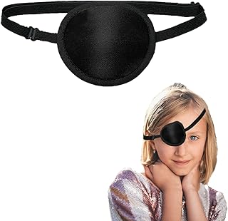 Eye Patch, Comfortable Medical Eye Patch Pirate Eye Patch for Adults Medical Eye Patch with Adjustable Buckle Amblyopia Lazy Eye Patches for Left or Right Eyes