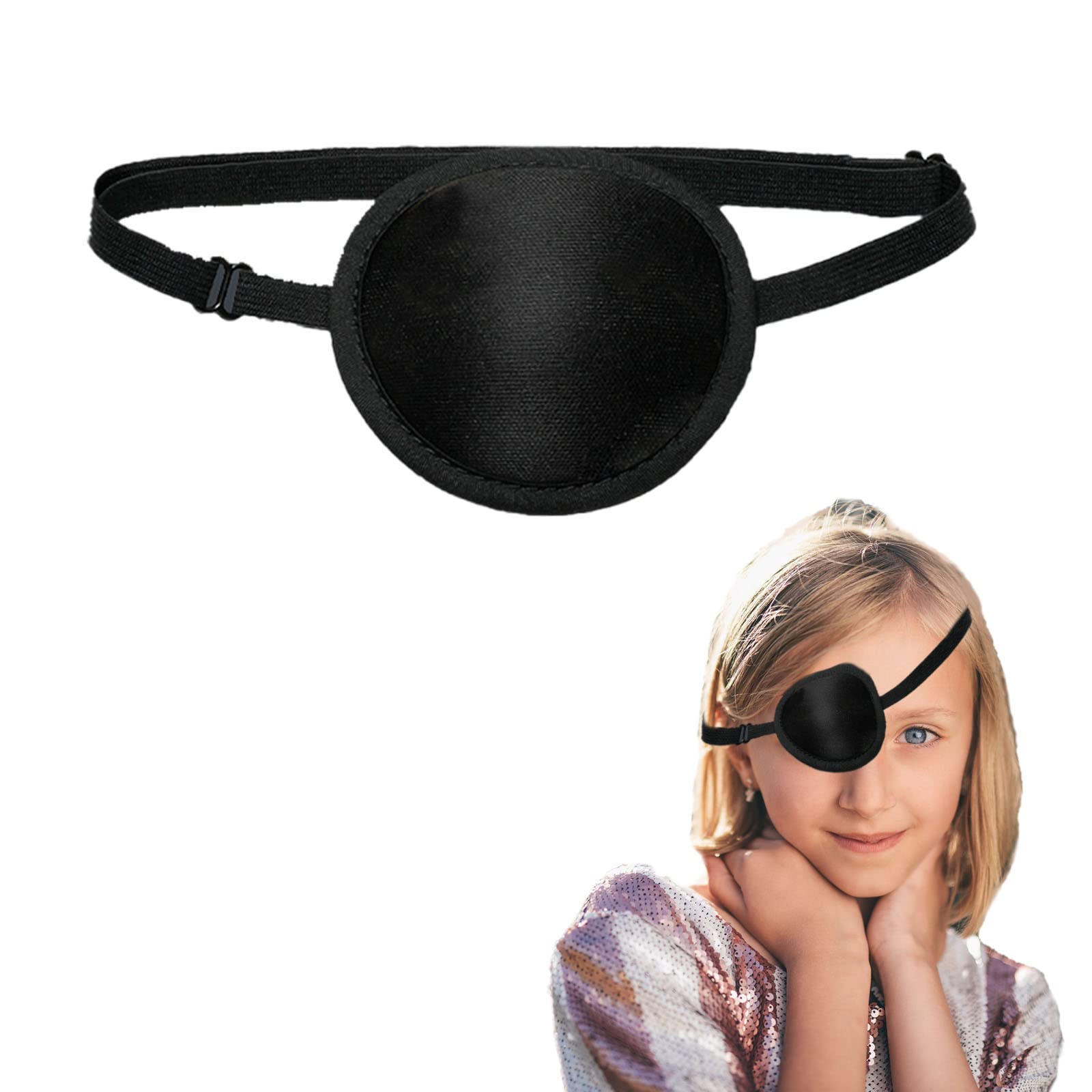 Comfortable Eye Patch Pirate for Adults with Adjustable Buckle Amblyopia Lazy for Left or Right