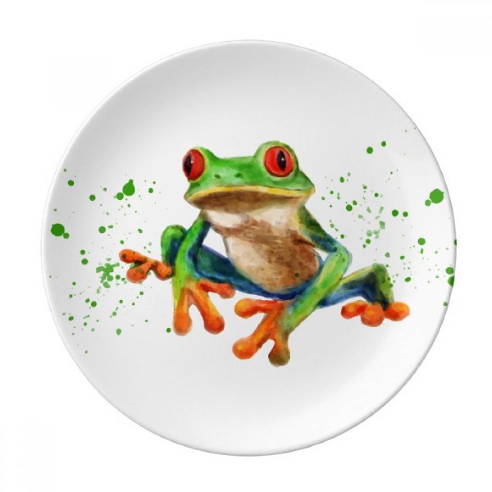 Assiette décorative en porcelaine Polypedatid grenouilles pour cadeau