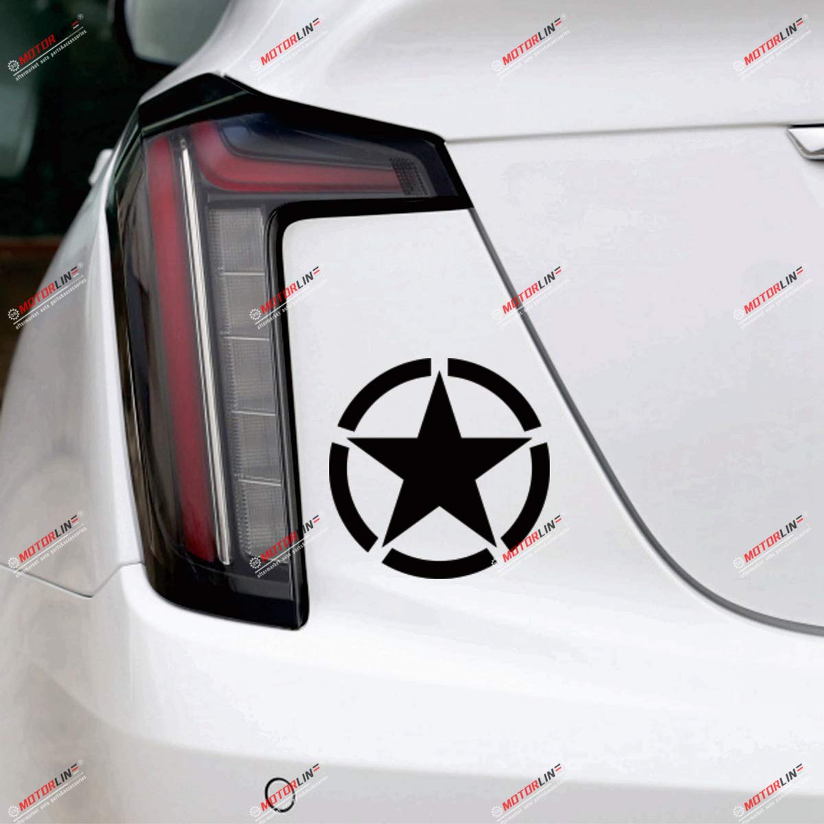 2 Pack - Black 4 Inch Army Star WW2 Decal Stickers For Car, Jeep, Truck, Laptop | Die-Cut Vinyl - View #4
