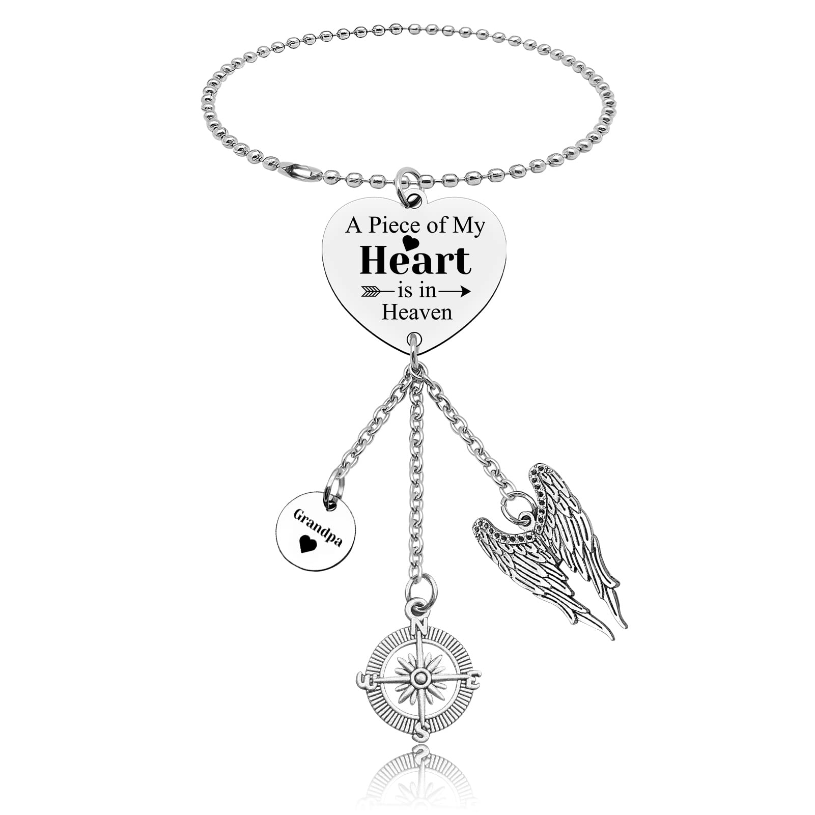 Grandpa Memorial Remembrance Gift Car Hanging Accessories Sympathy Gift for Loss of Grandfather in Memory of Grandfather Present Car Hanging Ornament Bereavement Present for Loss of Grandpa