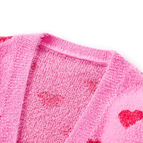 Mom and Daughter Matching Clothes Women Little Girls Heart Cardigan Sweater Valentine's Day Cardigan with Pockets4