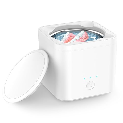 Vinlley Limpiador ultrasónico para dentaduras postizas, retenedor, protector bucal, alineador, cabezal de cepillo de dientes, ajuste de tres