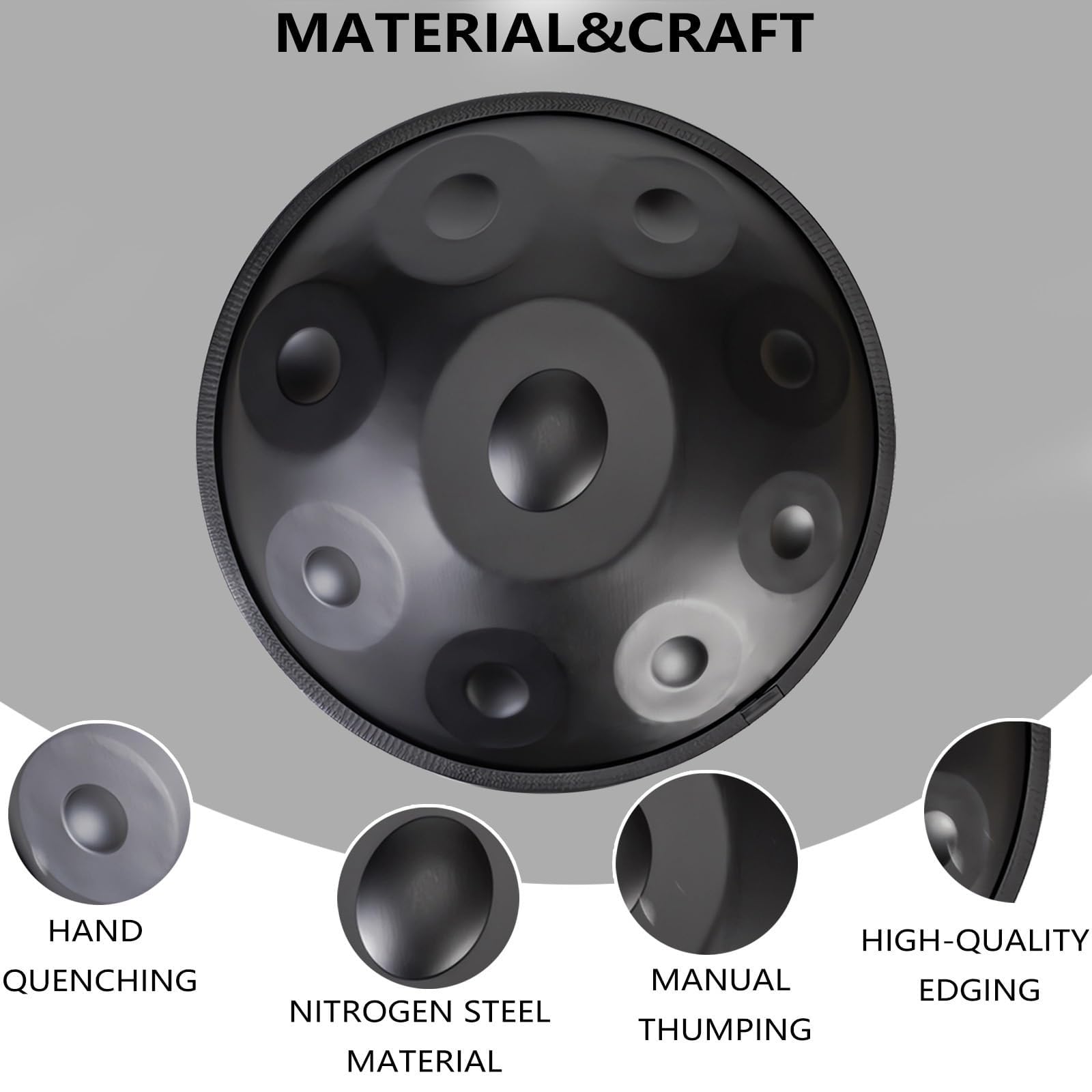 432Hz 10ノート ハンドパン ハンドドラム Amazon | 432Hz ハンドパン楽器 - 9/10/12 ノート スチールタンドラム