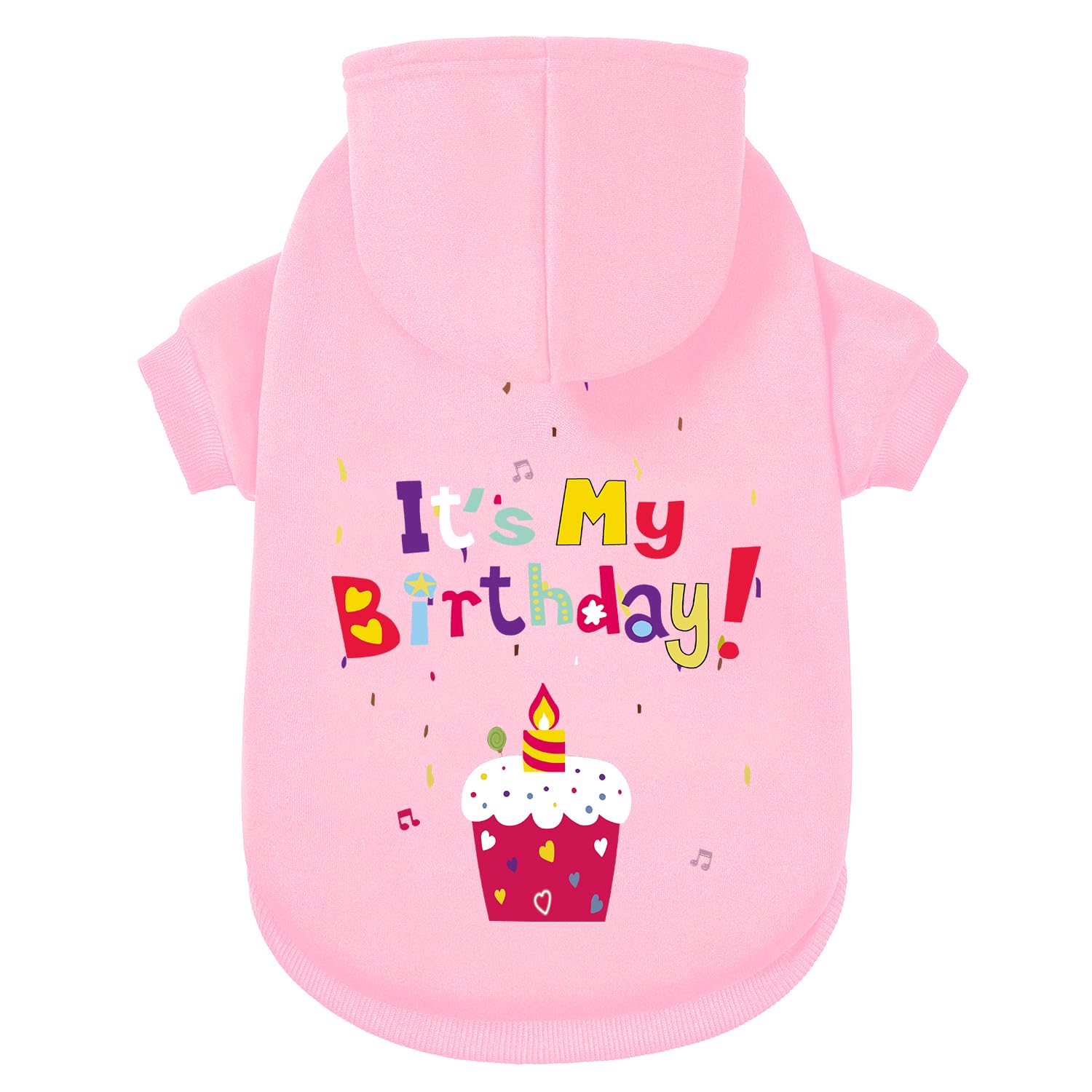 GreenJoy Dog Sweater Dog Hoodie Cold Weather Coat Hooded Sweatshirt for Puppies,Cats, Small Medium Large Dogs (Pink(It's My Birthday), Small) — image 1