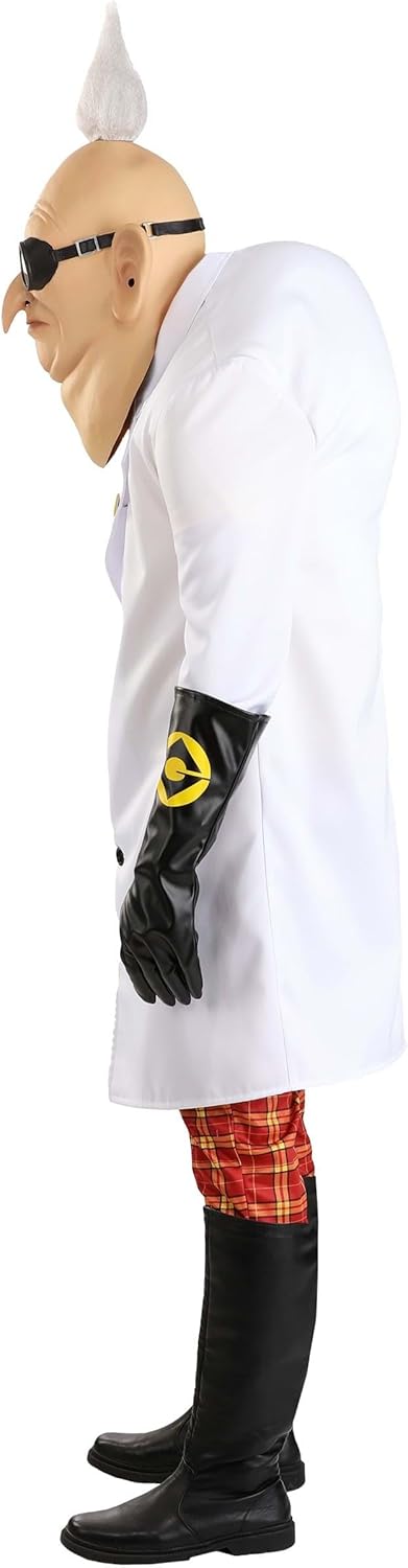 Adult Dr. Nefario Costume | Men's Despicable Me Movie Gru's Gadgeteer Supervillain Outfit with Lab Coat, Mask, Pants, Gloves - Image 5