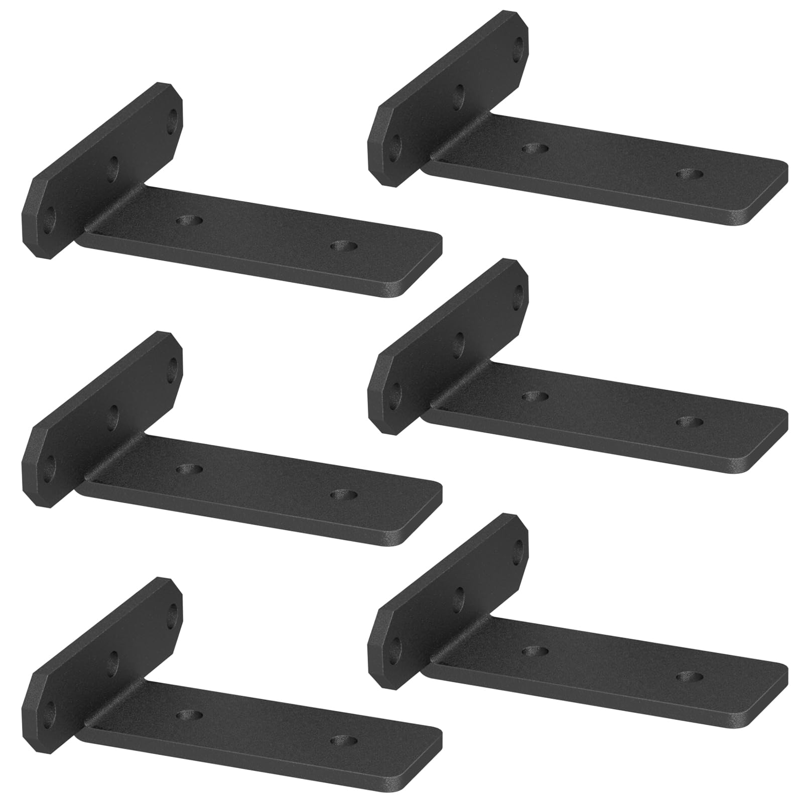 TESSTINA Staffe per Mensole Pesanti 80kg Reggimensola a Scomparsa, Supporto Metallo Nero 3,8cm per Mensola 15-20cm, Staffe Angolari Invisibili, Reggimensola Carichi Pesanti