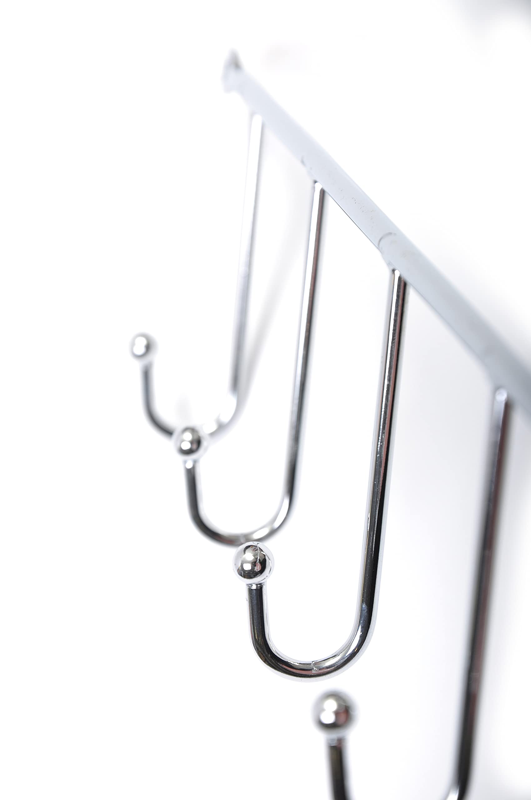 Porte-Ustensiles Mural Avec 5 Crochets - Chromé - Installation Facile