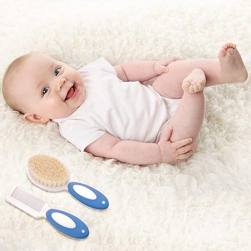 Miniatura 4 de Cepillo de pelo para bebés recién nacidos y niños pequeños  Cerdas de cabra suave natural  Ideal para gorro de cuna  Regalo perfecto para el