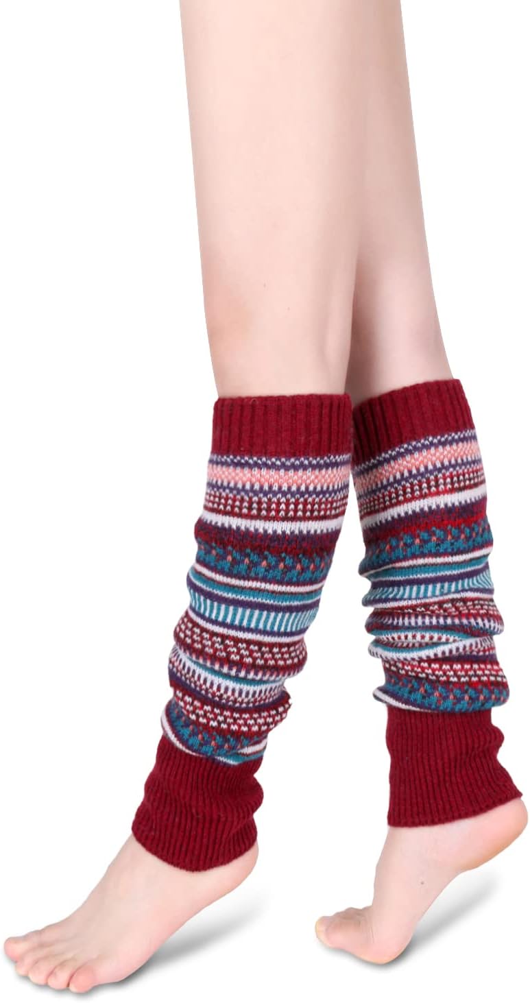 Benefeet Sox Leg Warmers for Women Girls Wool Knit Leg Warmer for Winter Bohemian Patterned Long Leg Warmer - Image 4