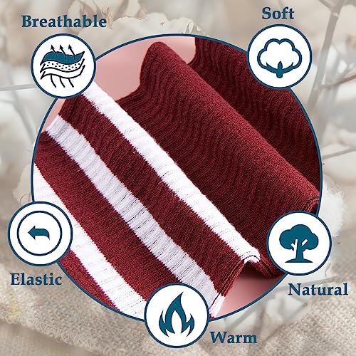 Image of Moon Wood Plus Size Thigh High Socks for Thick Thighs- Womens Knit Cotton Extra Long Over the Knee High Socks Leg Warmer