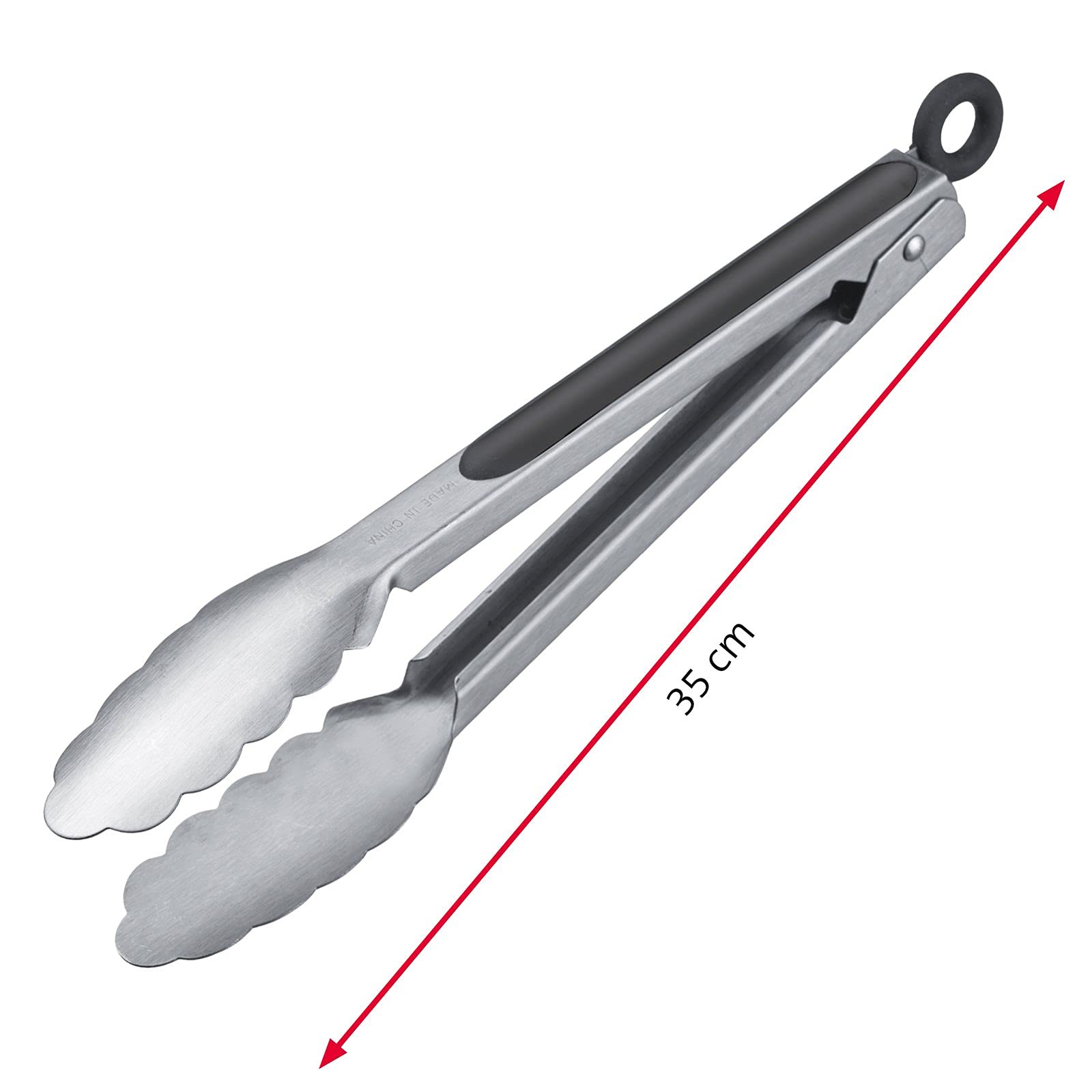 Westmark Szczypce grillowe + Szczypce do serwowania, Z łopatkami ze stali nierdzewnej i gumowanymi uchwytami, Długość: 35 cm, Stal nierdzewna/Tworzywo sztuczne, Classic Spezial Maxi, Srebrny/Czarny