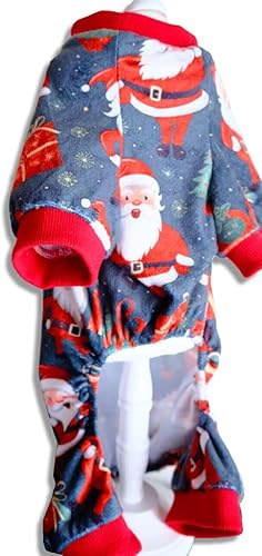 Miniatura 5 de Pijama de Navidad para perros y gatos, overol de Papá Noel de vacaciones de invierno para niños pequeños y niñas, cachorros, mascotas y perros