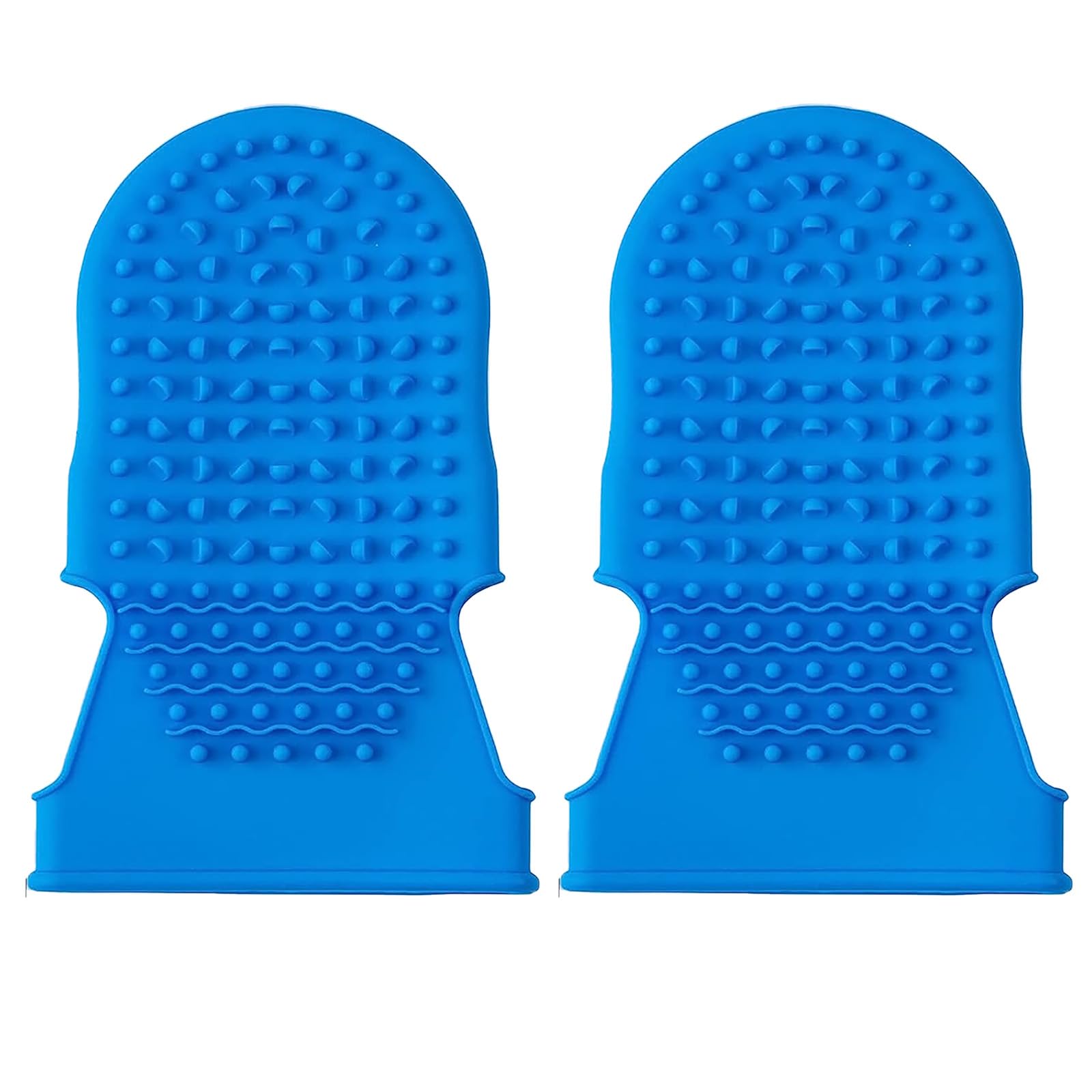 Silicone Body Massage Gloves Professional Massage Mitts Two-Sided Gentle Body Exfoliating Brush for SPA Massage Skin Care Anti Cellulite Lymphatic Drainage Tool Back Scrubber 2 Pairs Blue