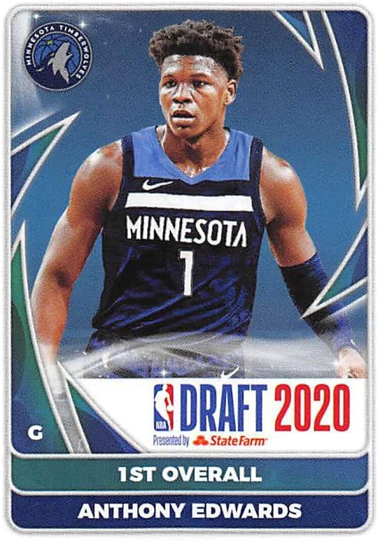 2020-21 Panini Stickers #85 Anthony Edwards / 1st Overall Rookie Sticker Official NBA Basketball Album Sticker Measuring 2.75 inch tall X 2 inches wide in Raw (NM or Better Condition)