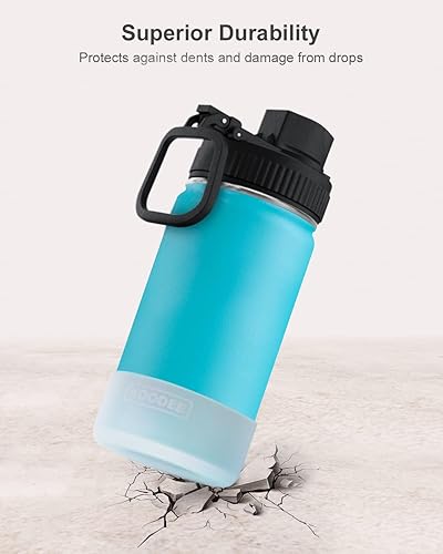 Miniatura 2 de Koodee - Botella de agua de acero inoxidable con tapa para popote, termo de boca ancha de 32 oz con doble pared, aislada al vacío, para deportes,
