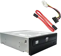 Kit Gravador e Leitor de DVD/CD SATA para PC Desktop com Cabo SATA de Dados e Adaptador Molex – Compatível com Windows e Linux – Instalação Fácil