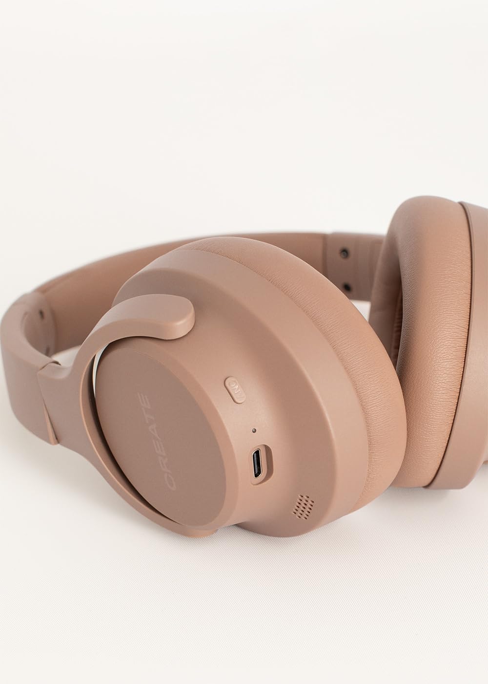 CREATE / HEADPHONES ANC STUDIO/Cuffie wireless over-ear moka/Cancellazione del rumore, pieghevoli, bluetooth, ricarica rapida USB-C, 4 microfoni, 20W