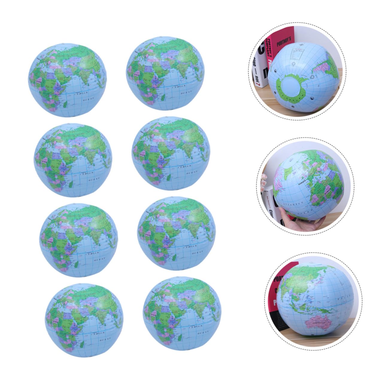 BESTonZON 8 Piezas Globo Inflable de Pelota de Playa Pelota de PVC Estilo Globo Inflable para Parque Piscina