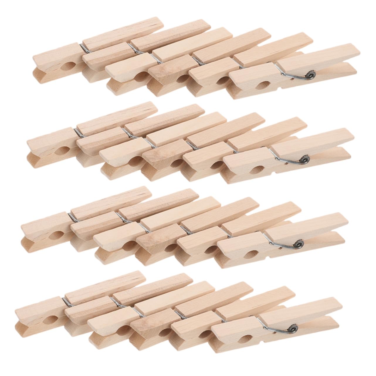 Mobestech 150 Stück Windfeste Holzklammern mit Starkem Griff Vielseitige Wäscheklammern für Bekleidungstrocknung und Haushaltsorganisation Robuste Holzclips für Socken Hosen Fotos