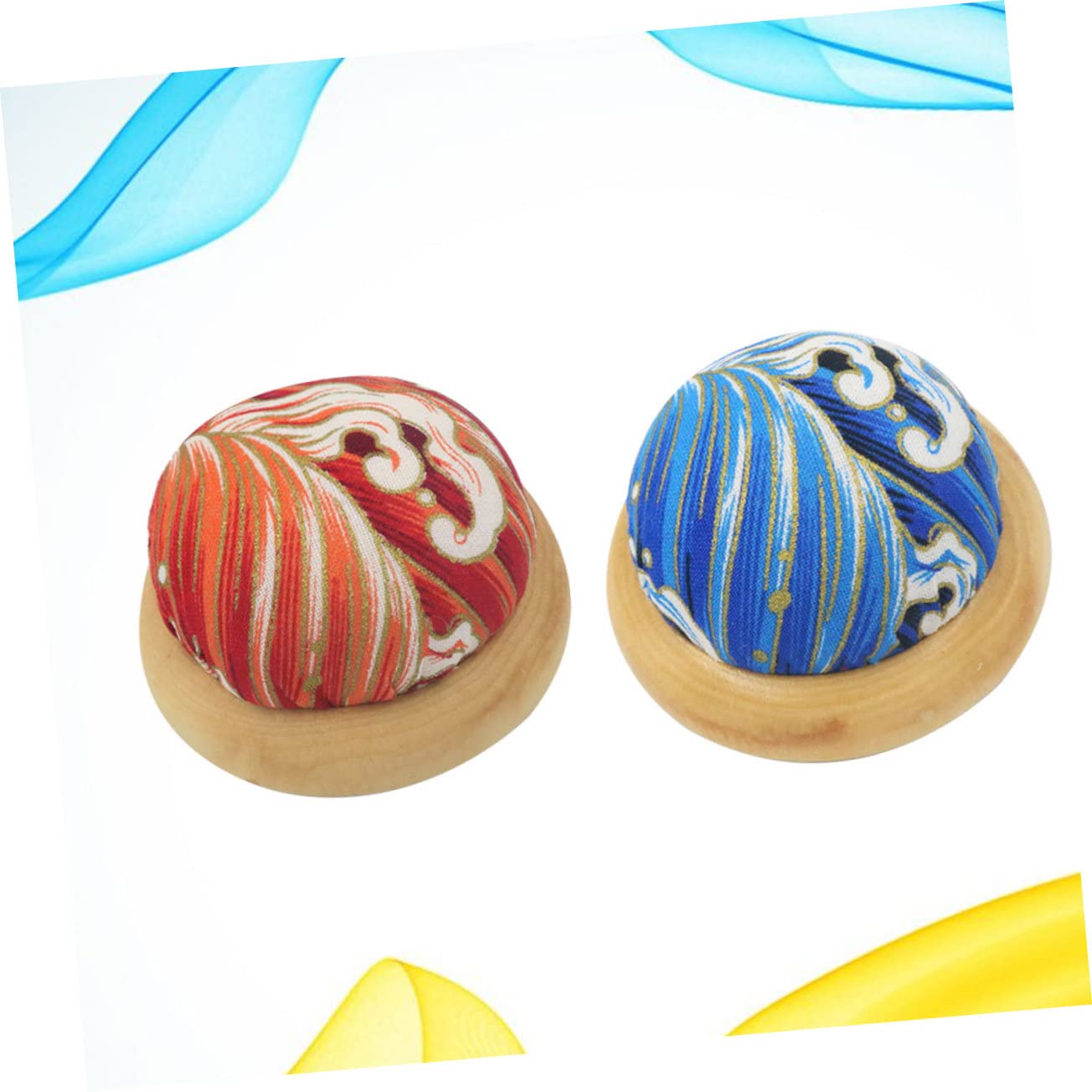 Coussin à épingles, Coussin à épingles De Couture, Aiguilles Couture, Pelote à Epingles Coussin D'Aiguilles à Coudre Motif Floral Base En Bois Coussin Mignon Pour Couture Ou Travaux Manuels, 6.8cm