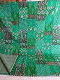 dessus de lit patchwork ethnique Couette indienne Kantha, couverture Kantha Patchwork de soie Patola, literie bohème Kantha, drap de lit réversible / couverture décorative ethnique Vintage