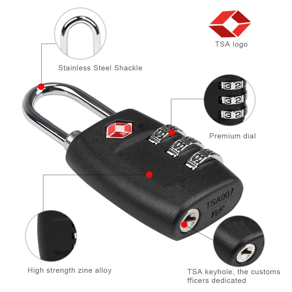 Lucchetto Combinazione TSA - Per Valigie, Armadietti Palestra E Bagagli - Foto 8