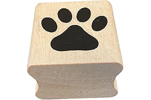 Paw Print Rubber Stamp on Wood Block for Stamping Crafting Scrapbooking 1 Inch