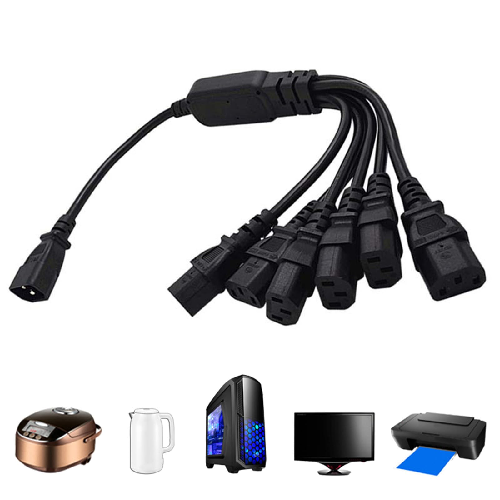 Seamless Connectivities IEC320 C14-Stecker auf 6 x C13-Buchse, Splitter, Netzkabel, Netzkabel, 2500 W