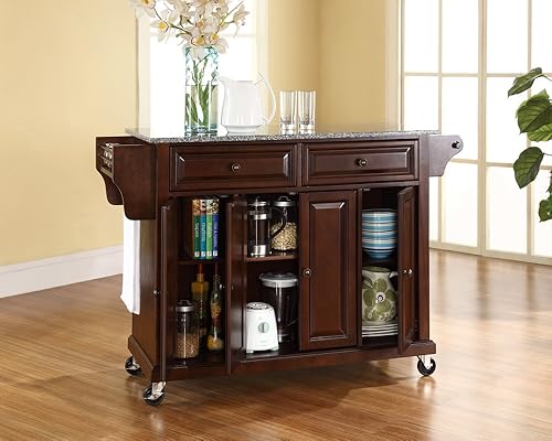 Vista 15 de Crosley Furniture isla de cocina con ruedas, Madera, Blanco