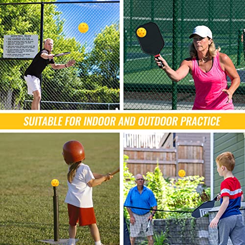 16 Pack 2.83 Inch Plastic Baseballs Practice Balls Hollow Softball Training Balls Lightweight Batting Practice Balls Plastic Softballs For Hitting Indoor Outdoor (Yellow) #TOP5