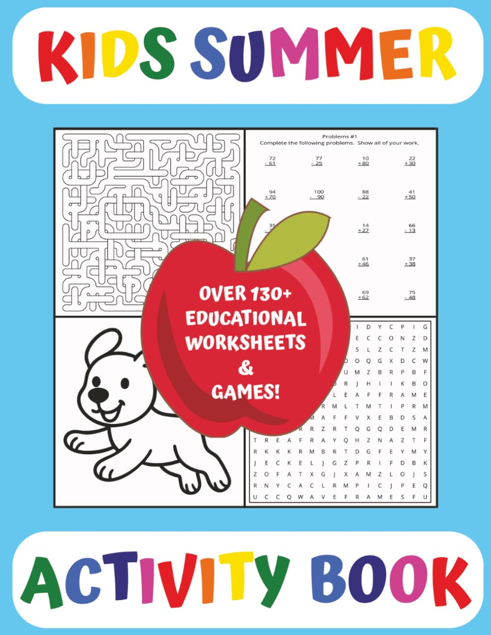 Sunny Days Activity Book for Kids: (Ages 6-12) — Mazes, Hangman, Coloring Pages, Word Searches & More | 135+ Fun Summer Puzzles and Worksheets — Word ... for Learning and Screen-Free Fun, Summer Kids
