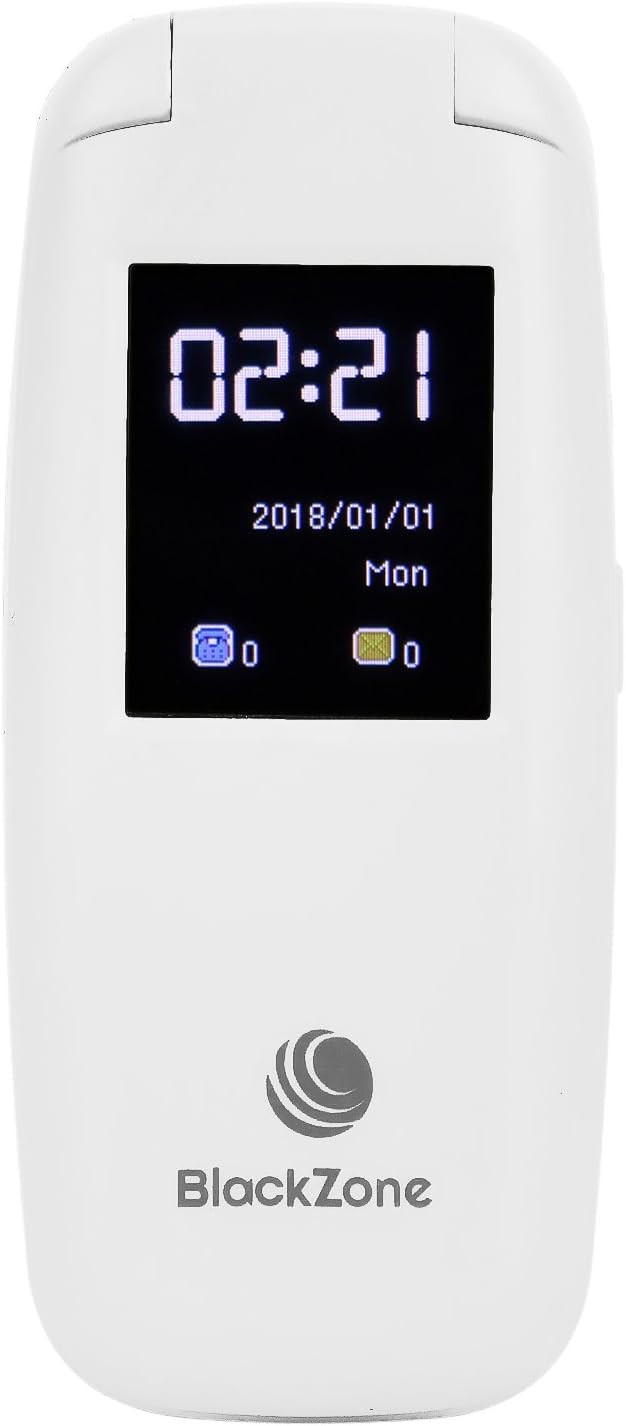 Blackzone Flip-X Mobile Phone with Dual Sim, Flash Camera, FM Radio, Bluetooth, Sound Recorder (White)