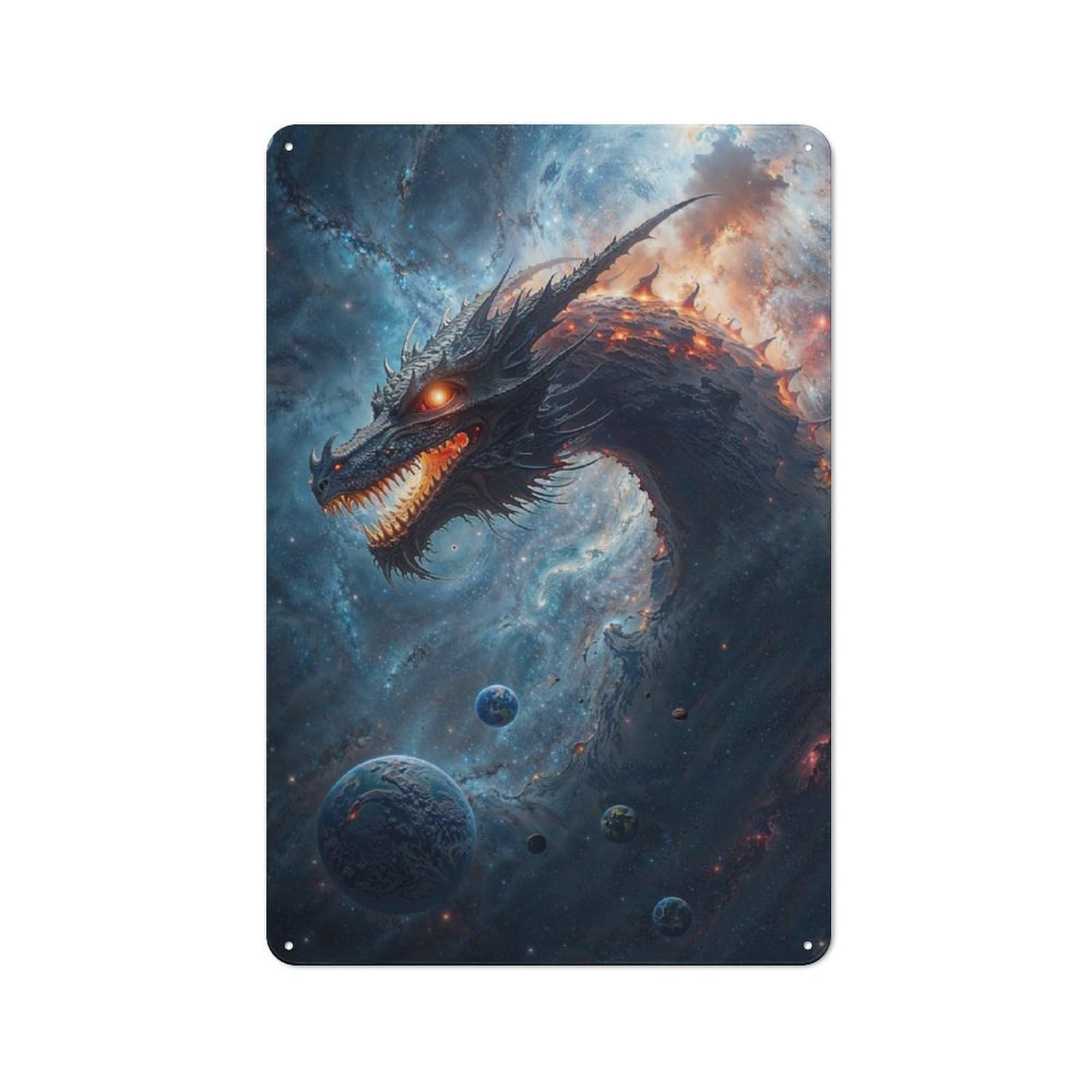 Junmoney Cosmic Dragon Vintage Tin Sign 30X20cm With For Kitchen Or Home Bar, For Metal Sign Collectors, For Kitchen And Home Bar Decor