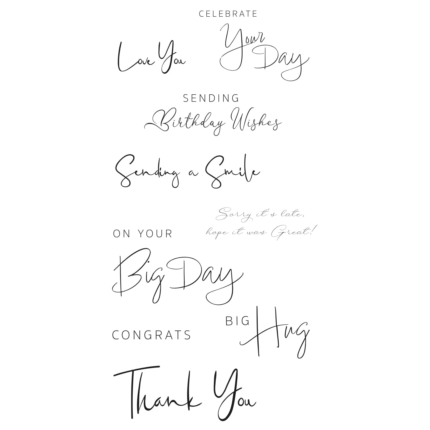 Sizzix Clear Sizzix™ Stamps Set 14Pk – Daily Sentiments #2 By Lisa Jones