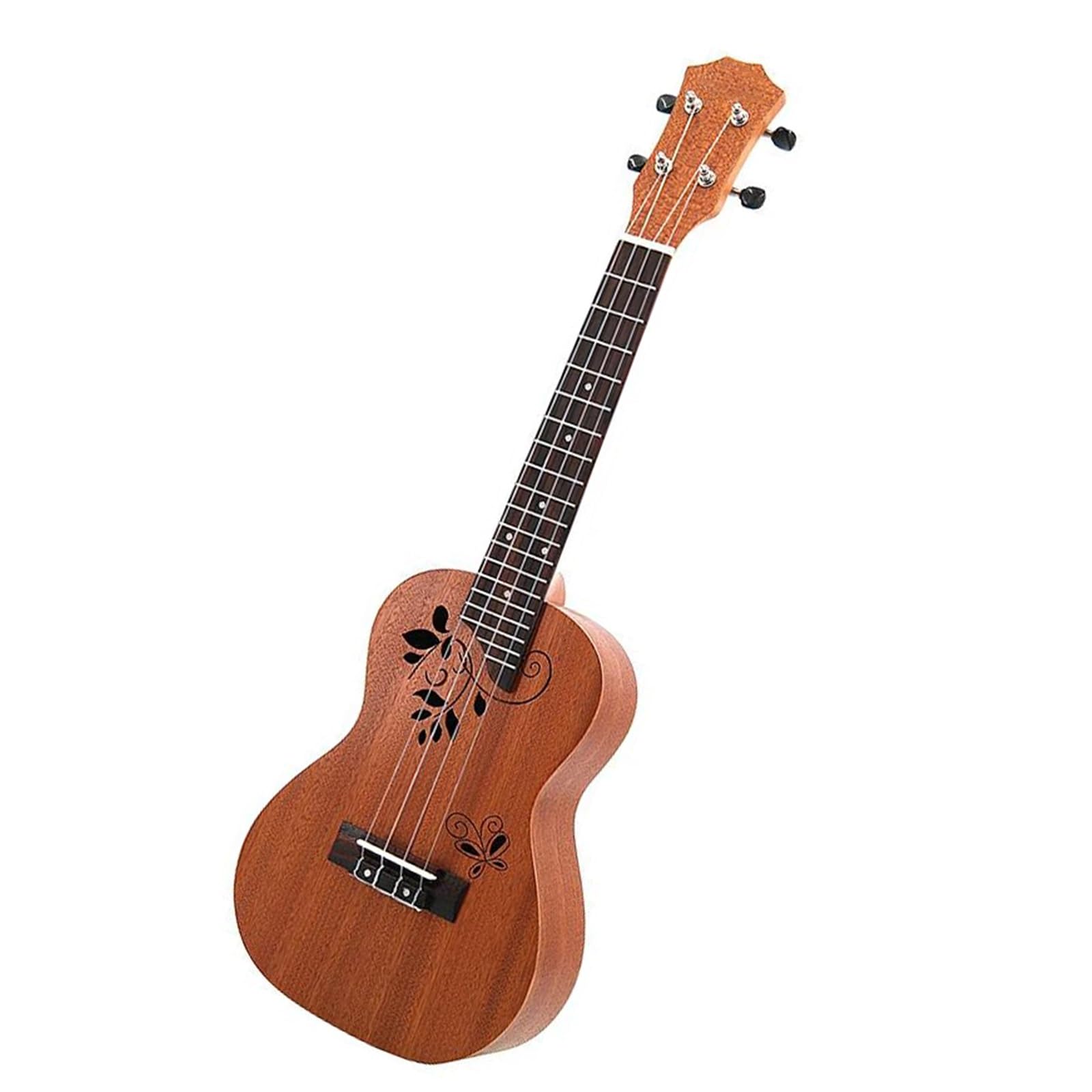 Konzert-Ukulelen-Set, 23 Zoll, Sapele, 4 Saiten, Hawaiianische Mini-Gitarre Mit Tasche, Stimmgerät, Kapodaster, Gurt, Stiche, Picks