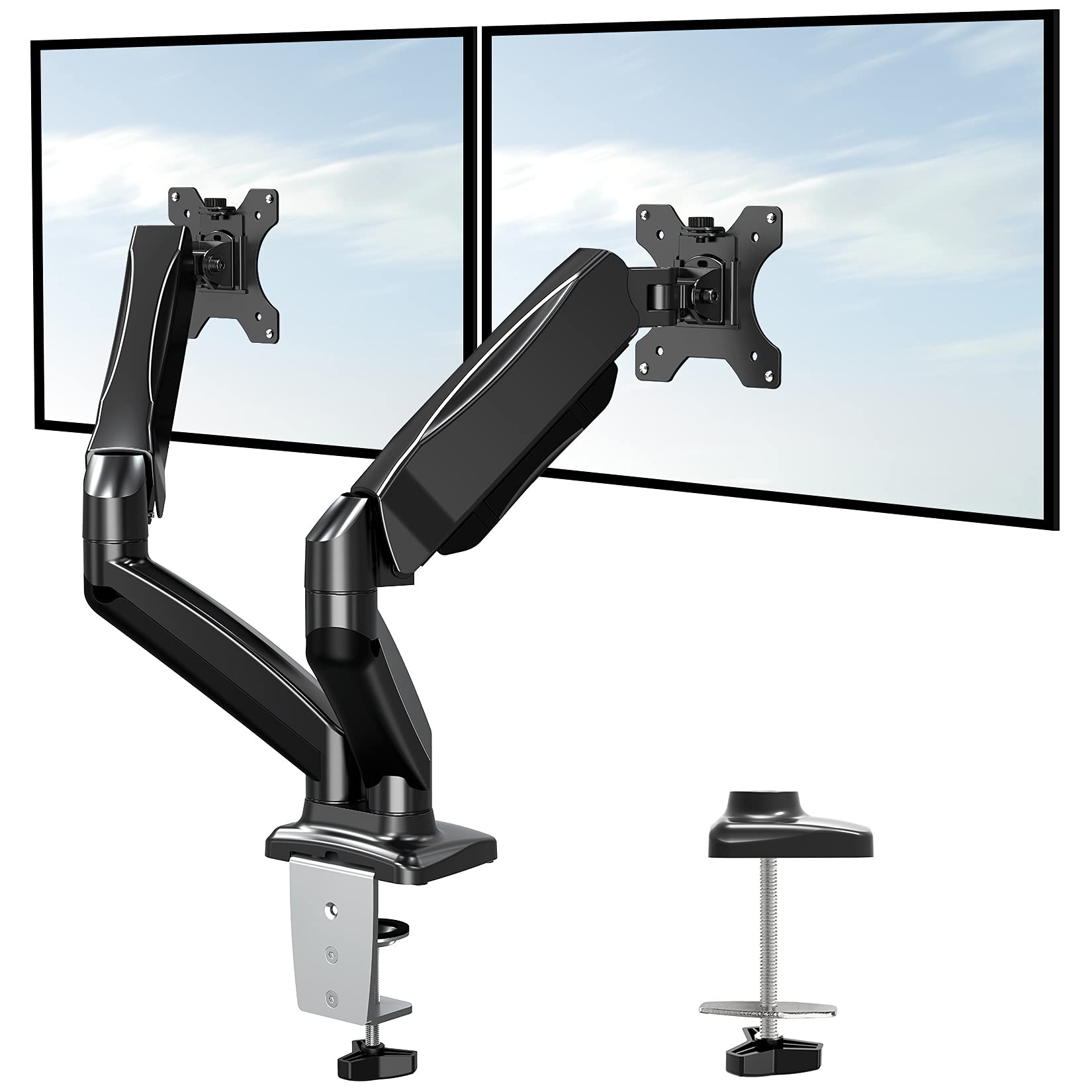 Amazon Brand Eono Dual Monitor Arm Desk Mount Adjustable Gas Spring