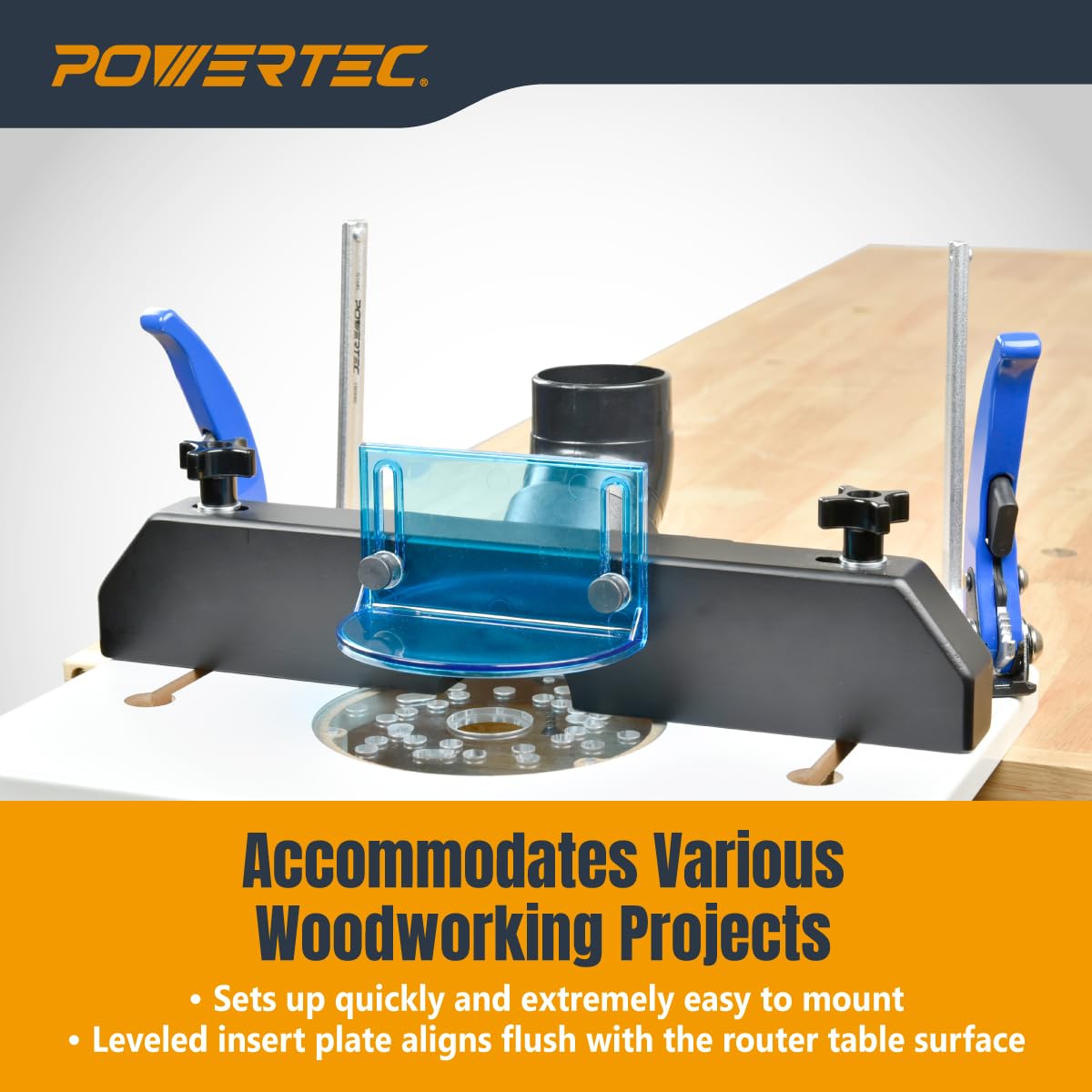 Offset Router Base For Edge Profiling POWERTEC Offset Router Base Plate ...