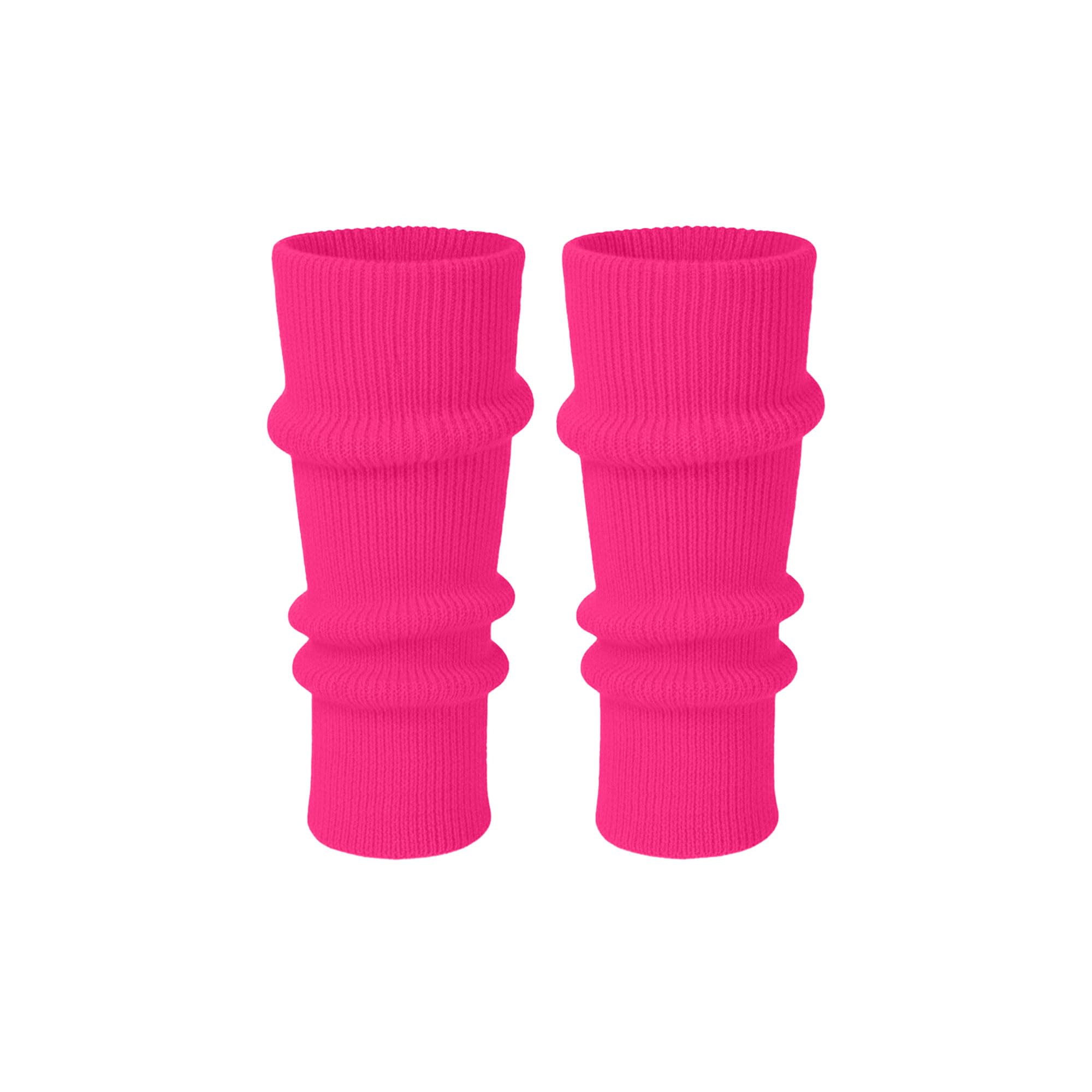 Makii Women's Pink Extra Soft Knee Warmers - Knitted Stylish 80S Dance Party Ribbed Neon Leg Warmers For Winter Uk (Pink)