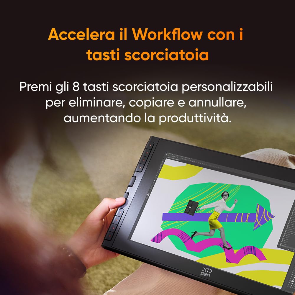 XPPen Artist 12 3rd Tavoletta grafica con schermo, 12 pollici con rotella X-Dial, 8 tasti rapidi, stilo X4 a 16384 livelli per illustratori, designer o studenti d'arte