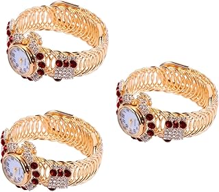 3 Peças Pulseira Relógio Pulseira De Cristal Menina Pulseiras Relógios Para Mulheres Pulseira De Diamante Relógio De Diamante Para Liga Relógio Casual Senhora Relógio Luxuoso
